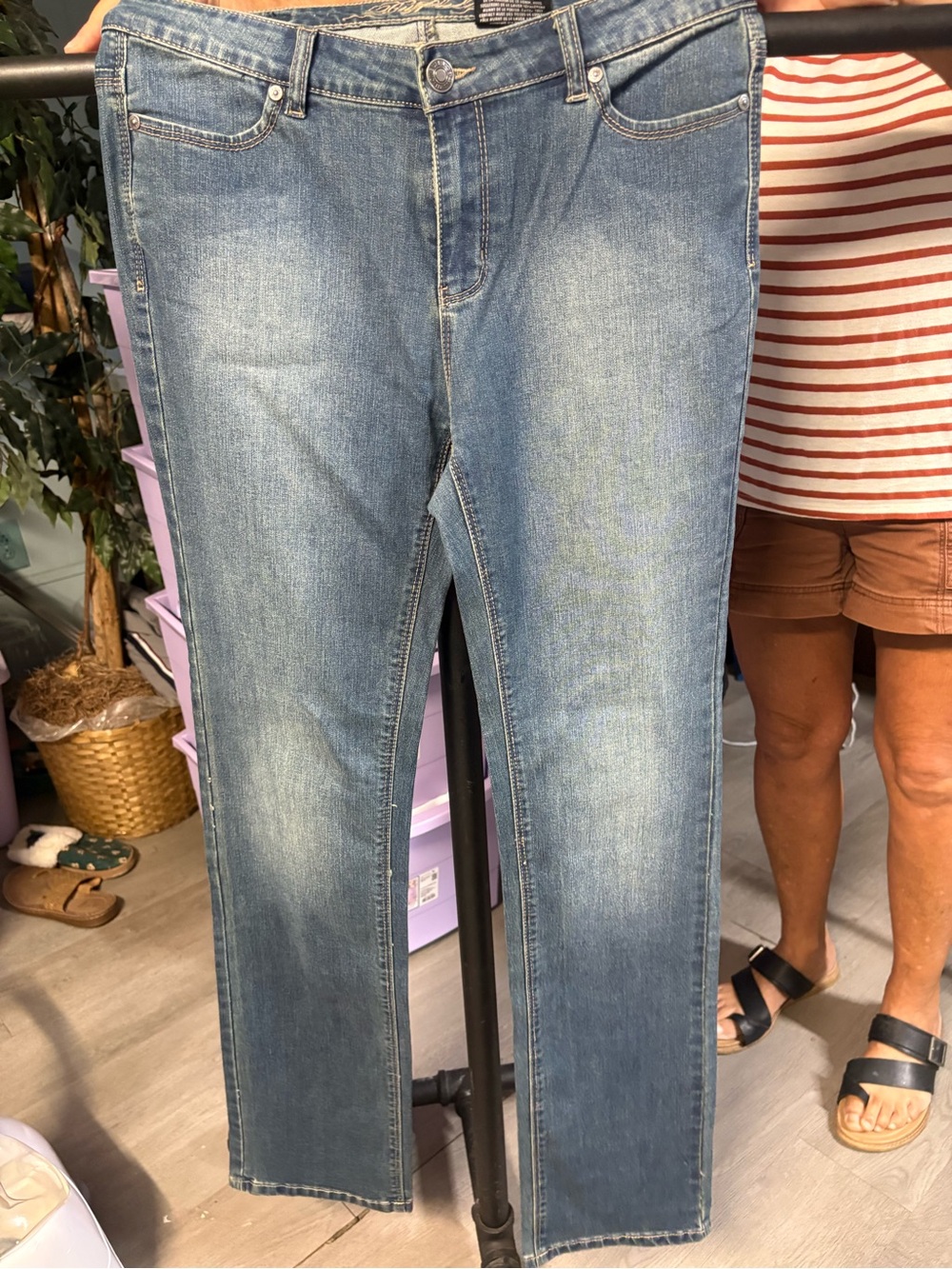 Buffalo David Bitton Women's Light Blue Straight Leg Jeans TALL